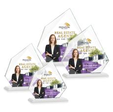 Lexus Full Color White Peaks Crystal Award - Full Color Imprint