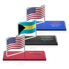 Northam Flag Full Color Unique Wood Award - Full Color Imprint