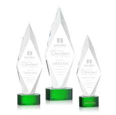 Manilow Green on Paragon Base Diamond Crystal Award - Crystal Awards