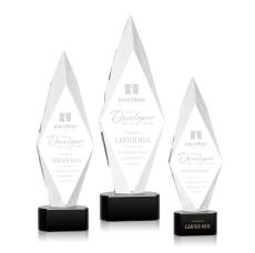 Manilow Black on Paragon Base Diamond Crystal Award - Crystal Awards