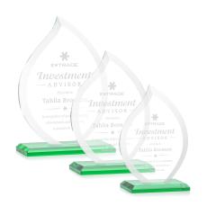 Nestor Green Flame Crystal Award - Crystal Awards