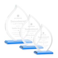 Nestor Sky Blue Flame Crystal Award - Crystal Awards