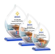 Nestor Full Color Blue Flame Crystal Award - Full Color Imprint