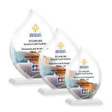 Nestor Full Color White Flame Crystal Award - Crystal Awards