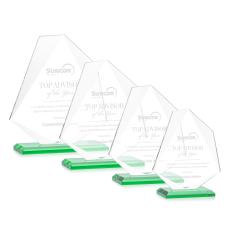 Picton Green Polygon Crystal Award - Crystal Awards