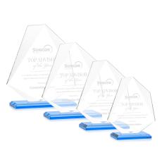 Picton Sky Blue Polygon Crystal Award - Crystal Awards