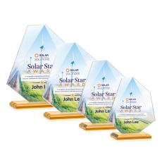 Picton Full Color Amber Polygon Crystal Award - Crystal Awards