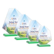 Picton Full Color Green Unique Crystal Award - Full Color Imprint