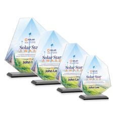 Picton Full Color Black Polygon Crystal Award - Crystal Awards
