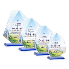 Picton Full Color Blue Polygon Crystal Award - Crystal Awards
