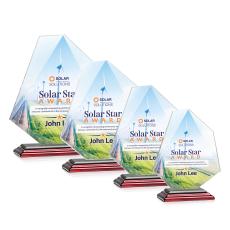 Picton Full Color Rosewood Polygon Crystal Award - Crystal Awards