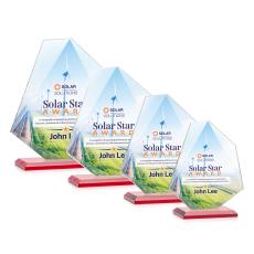 Picton Full Color Red Polygon Crystal Award - Crystal Awards