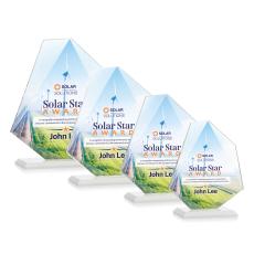 Picton Full Color White Polygon Crystal Award - Crystal Awards