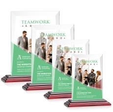 Sullivan Full Color Rosewood Rectangle Crystal Award - Crystal Awards