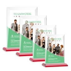 Sullivan Full Color Red Rectangle Crystal Award - Crystal Awards