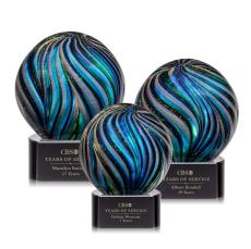 Malton Black on Paragon Base Globe Glass Award - Glass Awards