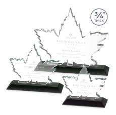 Maple Leaf Black  Unique Crystal Award - Unique Awards