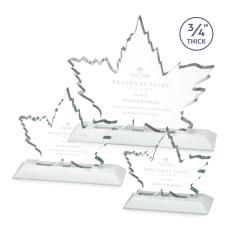 Maple Leaf White Unique Crystal Award - Unique Awards