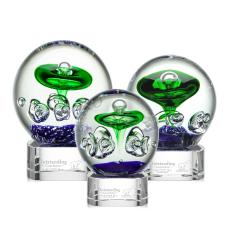 Aquarius Clear on Paragon Base Globe Glass Award - Glass Awards