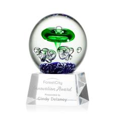 Aquarius Clear on Robson Base Globe Glass Award - Glass Awards