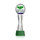 Aquarius Green on Grafton Base Globe Glass Award
