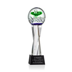 Aquarius Black on Grafton Base Globe Glass Award - Glass Awards