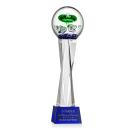 Aquarius Blue on Grafton Base Globe Glass Award