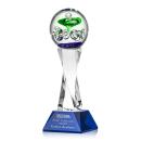 Aquarius Blue on Langport Base Towers Glass Award