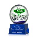 Aquarius Blue on Robson Base Globe Glass Award
