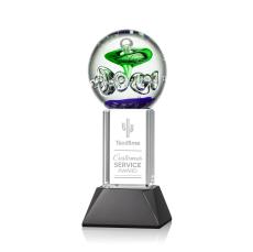 Aquarius Black on Stowe Base Globe Glass Award - Glass Awards