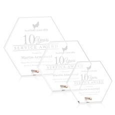 Polaris Hexagon Gold Polygon Acrylic Award - Acrylic Awards