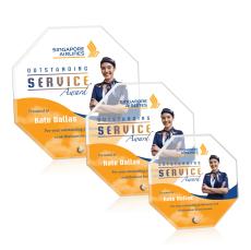 Polaris Octagon Full Color Gold Polygon Acrylic Award - Acrylic Awards