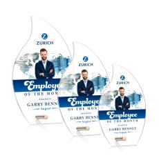 Polaris Full Color Gold Flame Acrylic Award - Full Color Imprint