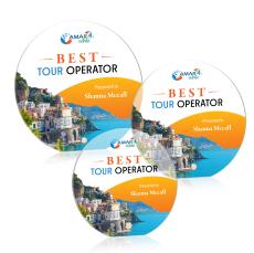 Polaris Full Color Gold Circle Acrylic Award - Acrylic Awards