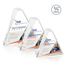 Glenrock Full Color Gold Pyramid Acrylic Award - Full Color Imprint