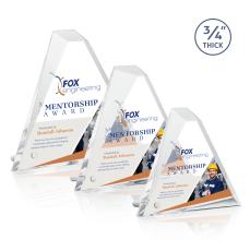 Glenrock Full Color Silver Pyramid Acrylic Award - Acrylic Awards