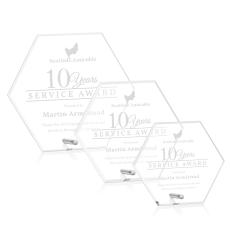 Polaris Hexagon Silver Polygon Acrylic Award - Acrylic Awards