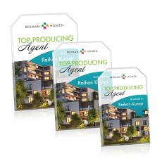 Polaris Clipped Full Color Silver Rectangle Acrylic Award - Full Color Imprint