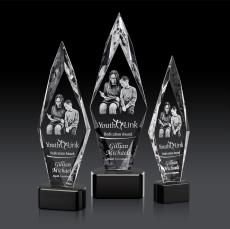 Manilow Black on Paragon Base (3D) Diamond Crystal Award - Crystal Awards