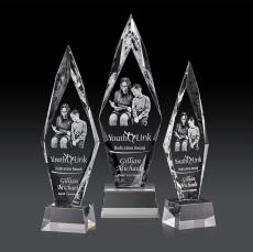 Manilow Clear on Robson Base (3D) Diamond Crystal Award - Crystal Awards