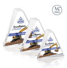 Mosaic Triangle Full Color Gold Pyramid Acrylic Award - Acrylic Awards