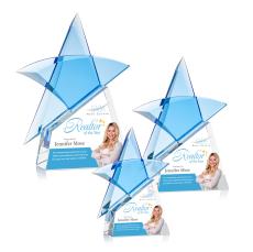 Benita Full Color Clear Star Crystal Award - Full Color Imprint