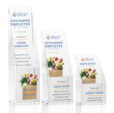 Braxton Full Color Rectangle Crystal Award - Full Color Imprint
