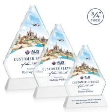 Fyreside Full Color White on Newhaven Diamond Crystal Award - Full Color Imprint