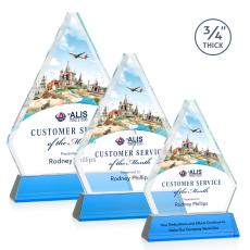Fyreside Full Color Sky Blue on Newhaven Diamond Crystal Award - Full Color Imprint