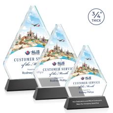 Fyreside Full Color Black on Newhaven Diamond Crystal Award - Full Color Imprint