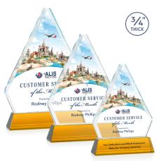Fyreside Full Color Amber on Newhaven Diamond Crystal Award - Full Color Imprint