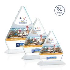 Fyreside Full Color White Diamond Crystal Award - Full Color Imprint