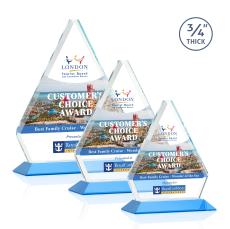 Fyreside Full Color Sky Blue Diamond Crystal Award - Full Color Imprint