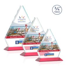 Fyreside Full Color Red Diamond Crystal Award - Full Color Imprint